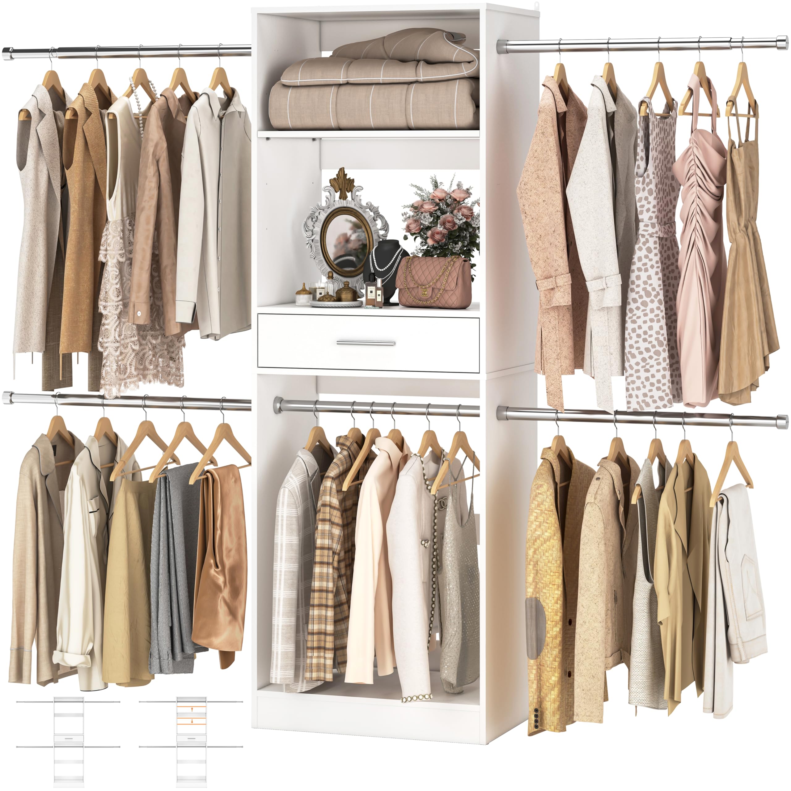 Amazon.com: Unikito 8FT Closet System, 96 Inch Walk in Closets